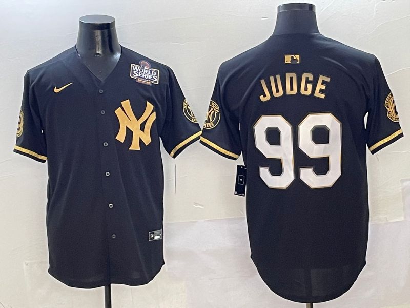 Men New York Yankees #99 Judge Black Gold Five generations Nike 2025 MLB Jersey style 2->nfl hats->Sports Caps